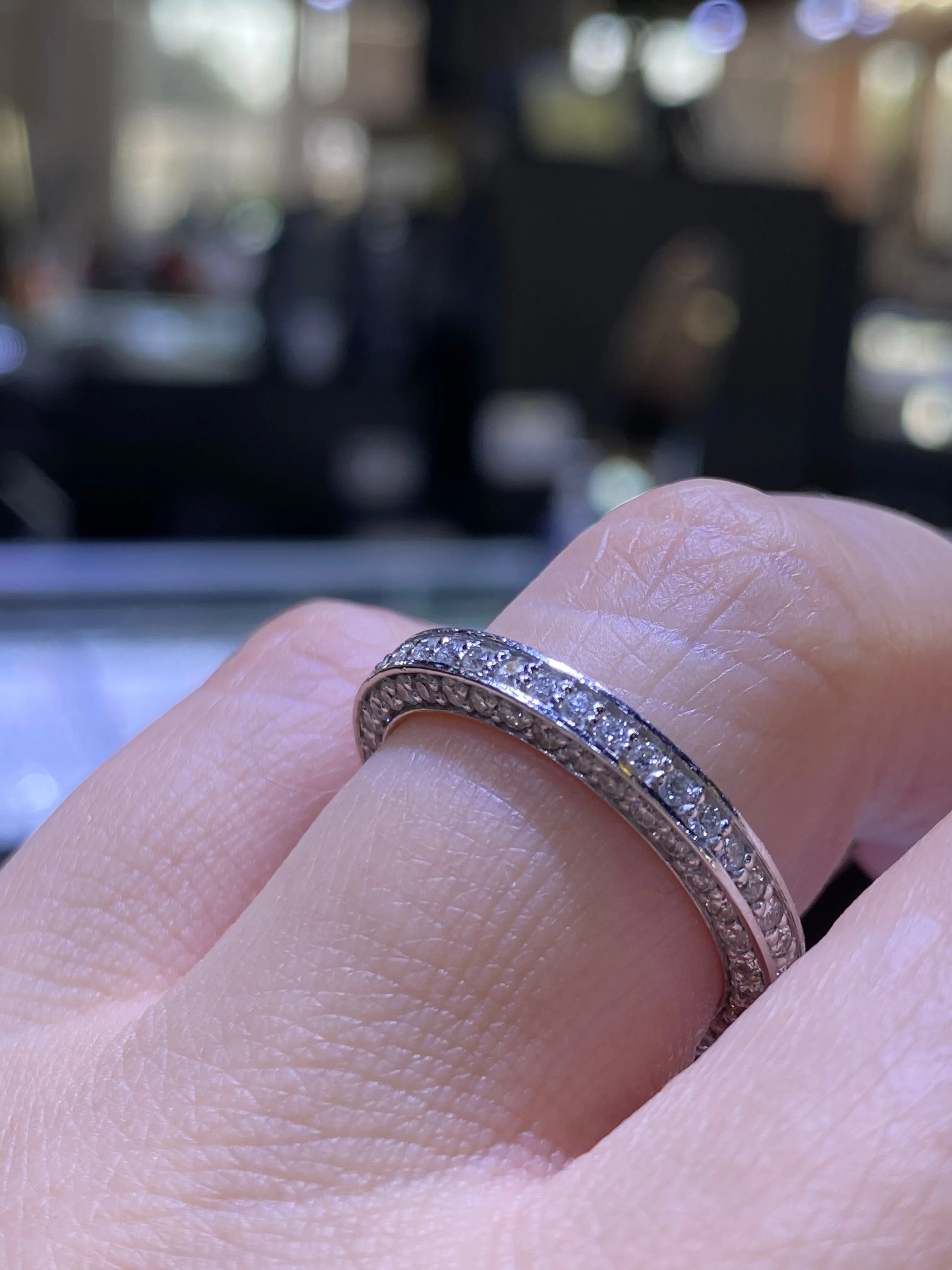 14k Gold Diamond 3D Eternity Band