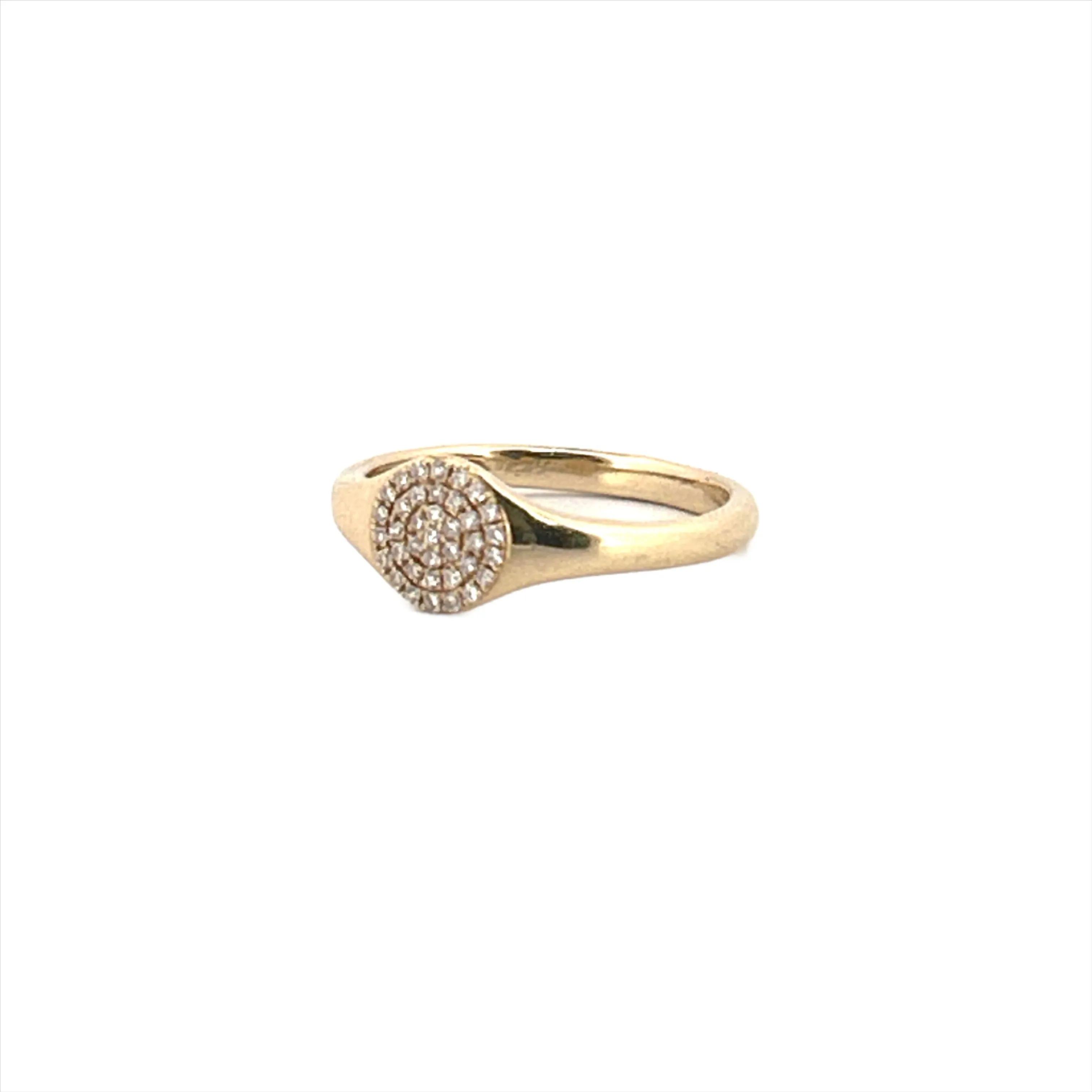 14K Gold Diamond Pavé Signet