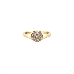 14K Gold Diamond Pavé Signet