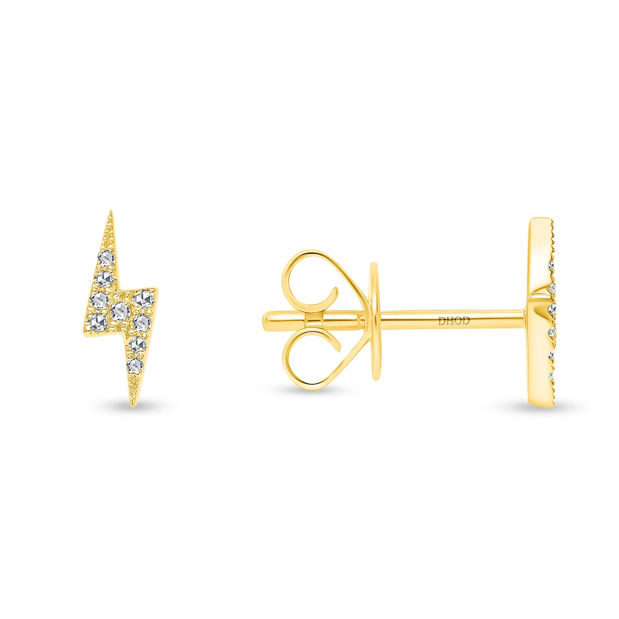 14K Gold Lightning Diamond Studs