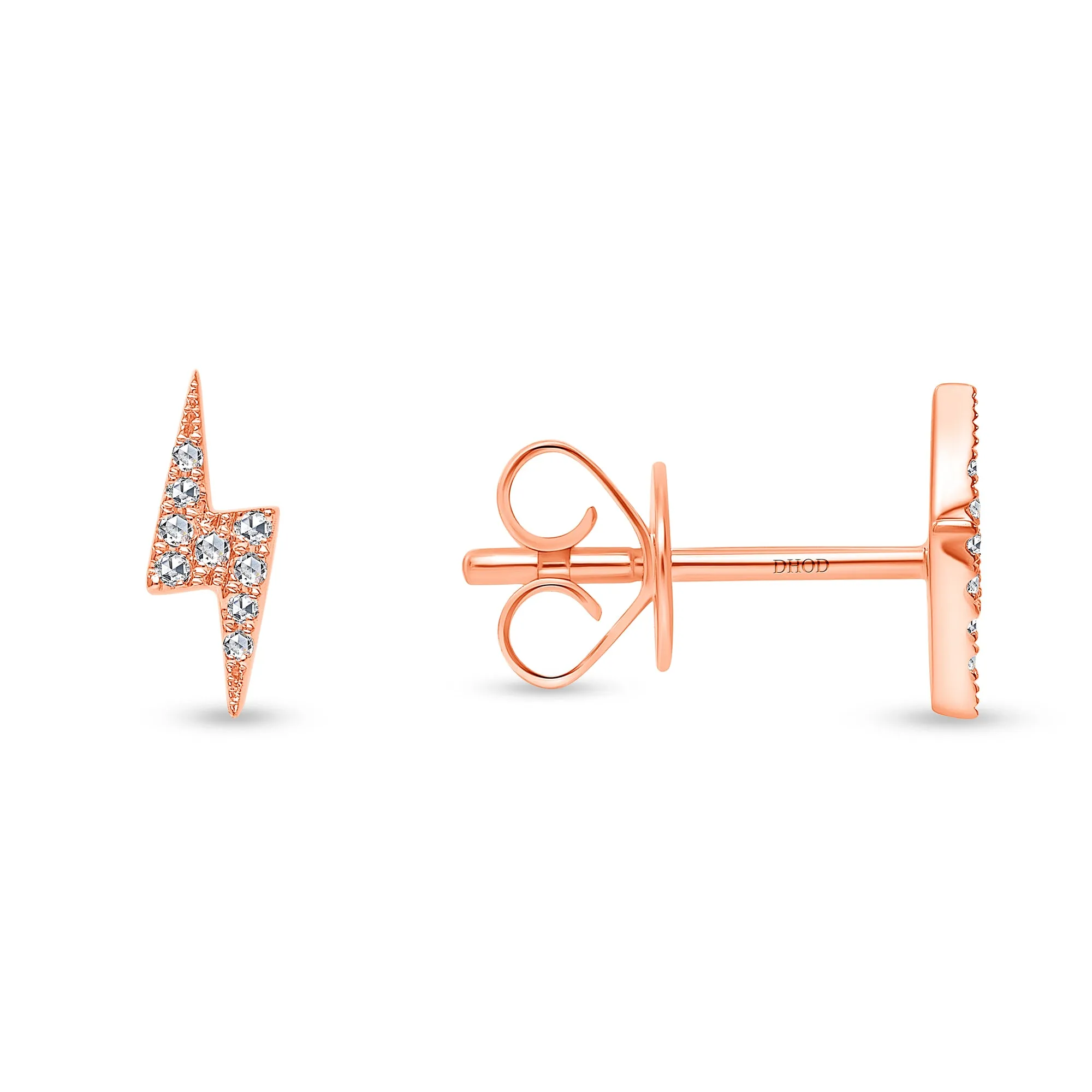 14K Gold Lightning Diamond Studs