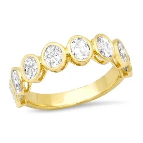 14K YG Oval Shaped Diamond 1/2 Eternity Band