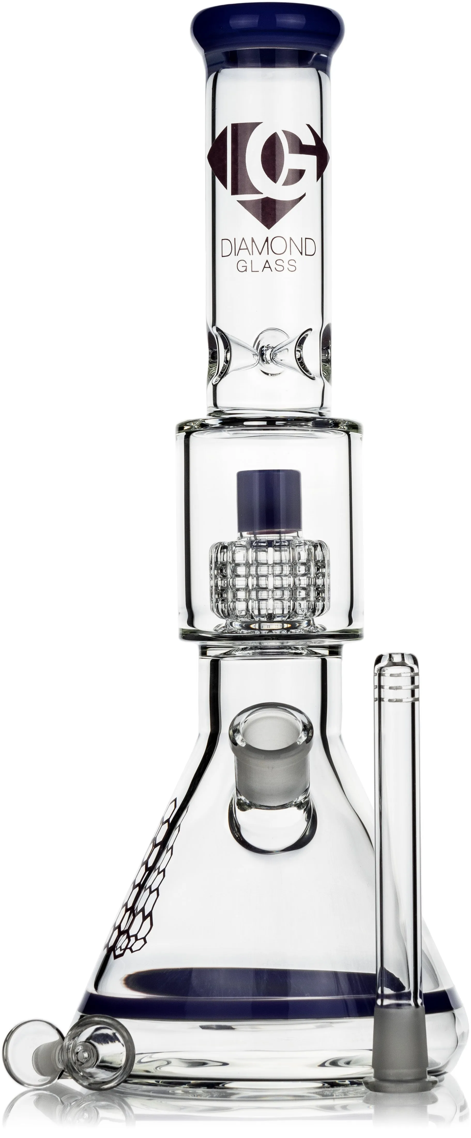 15 Matrix Showerhead Beaker Bong, by Diamond Glass