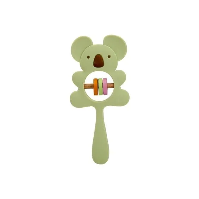 1PCS Baby Silicone Rattle Koala Toys Baby Teether Play Gym Montessori Food Grade Stroller Bed Bell Pacifier Educational Baby Ite