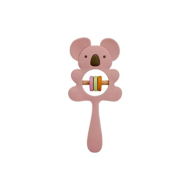 1PCS Baby Silicone Rattle Koala Toys Baby Teether Play Gym Montessori Food Grade Stroller Bed Bell Pacifier Educational Baby Ite