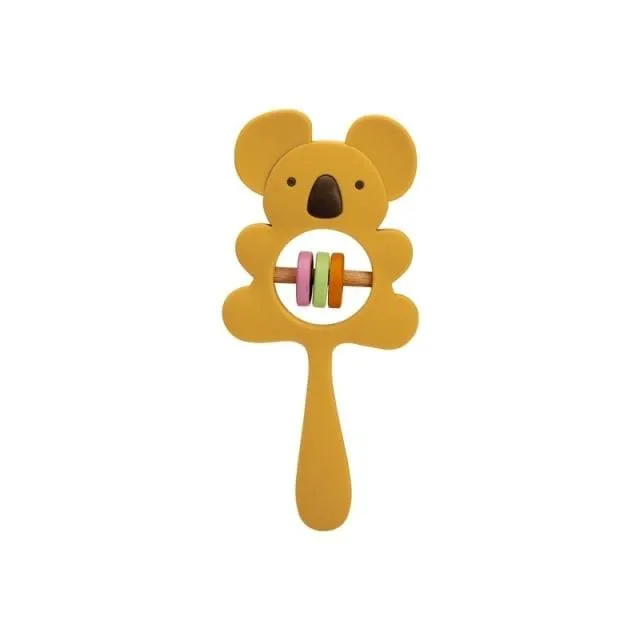 1PCS Baby Silicone Rattle Koala Toys Baby Teether Play Gym Montessori Food Grade Stroller Bed Bell Pacifier Educational Baby Ite