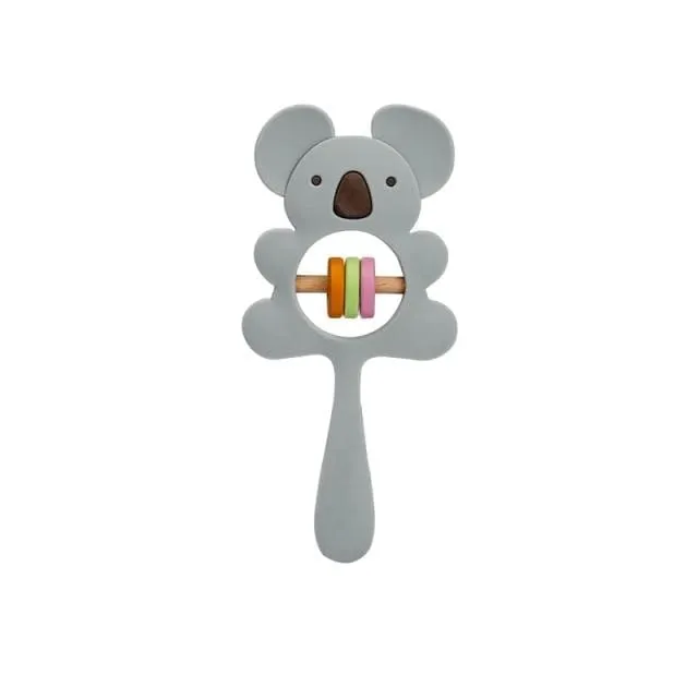 1PCS Baby Silicone Rattle Koala Toys Baby Teether Play Gym Montessori Food Grade Stroller Bed Bell Pacifier Educational Baby Ite