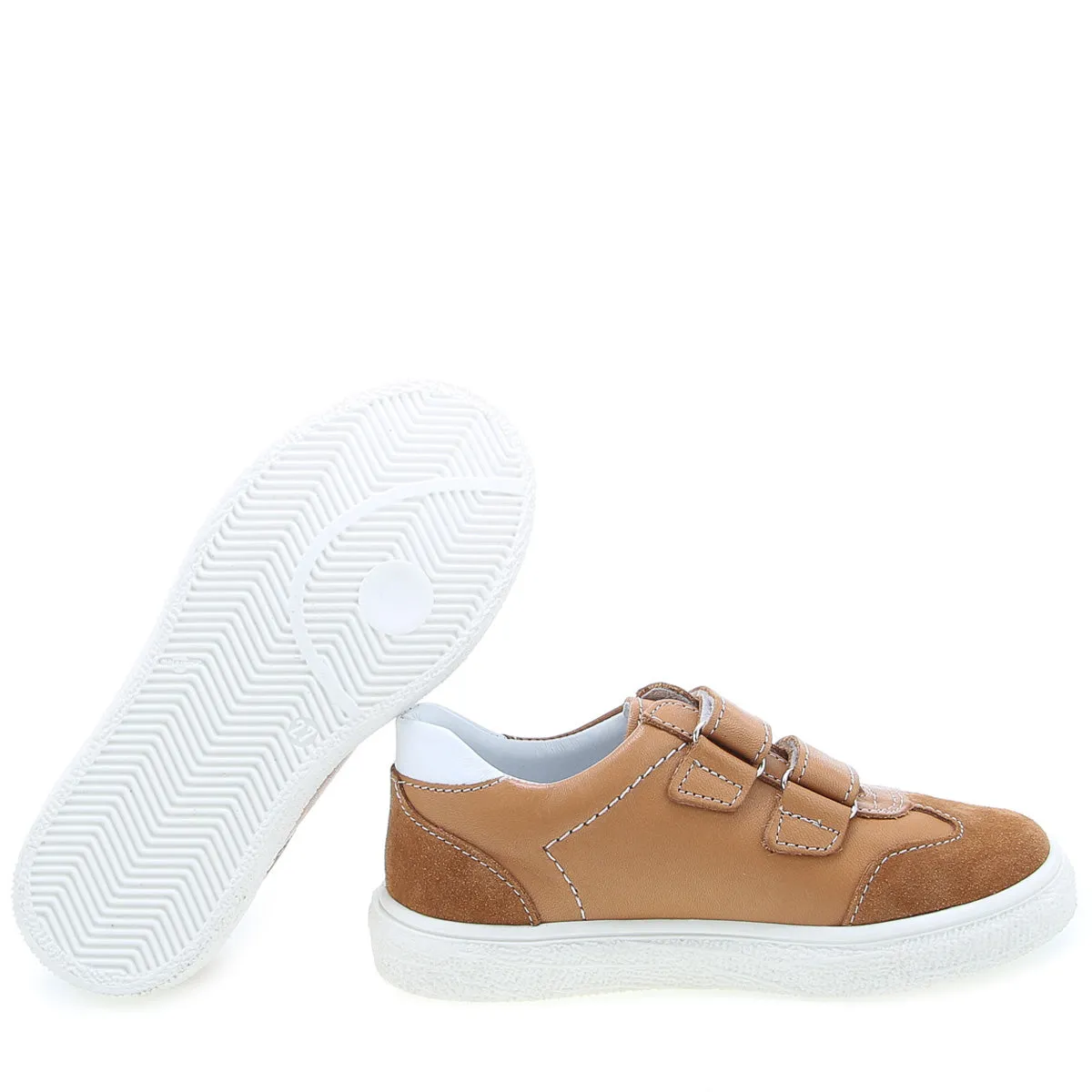 (2708-6) Low Velcro sneakers Brown