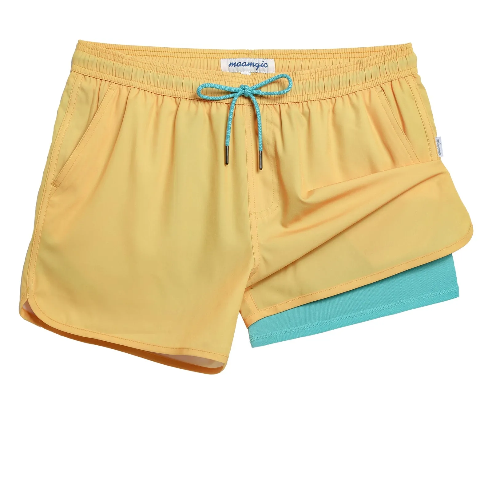 4.5 Inseam 2 in 1 Stretch Short Liner Bichrome Swim Shorts