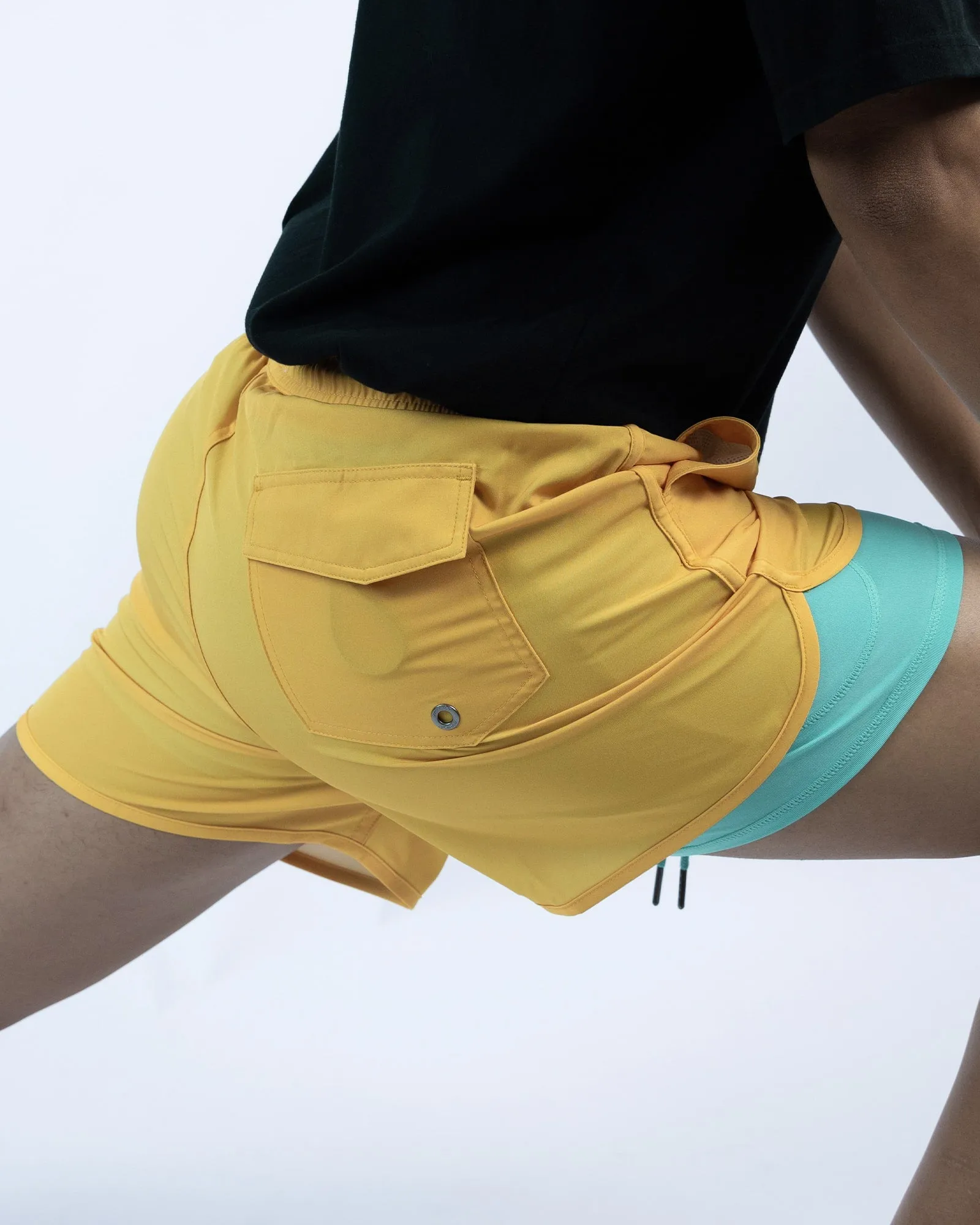 4.5 Inseam 2 in 1 Stretch Short Liner Bichrome Swim Shorts