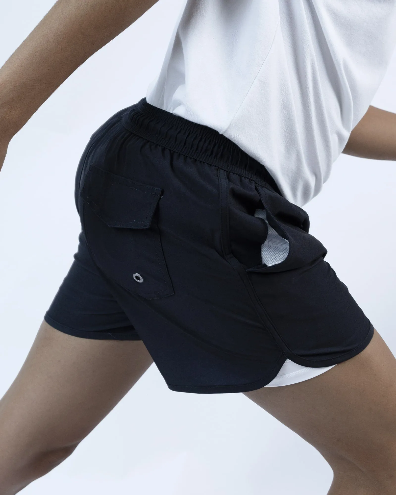 4.5 Inseam 2 in 1 Stretch Short Liner Bichrome Swim Shorts