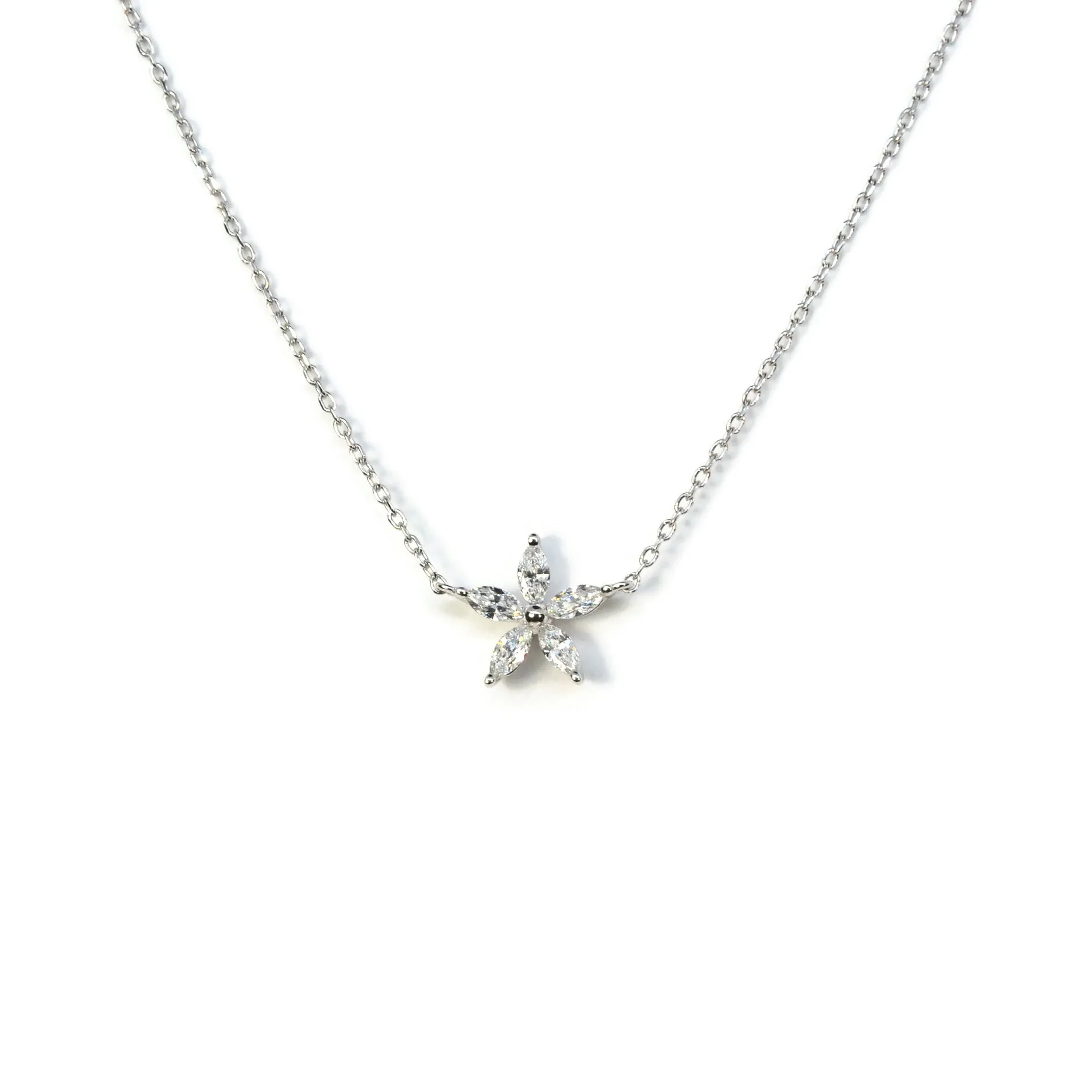 AFJ Diamond Collection - Star Diamond Pendant Necklace, 18k White Gold