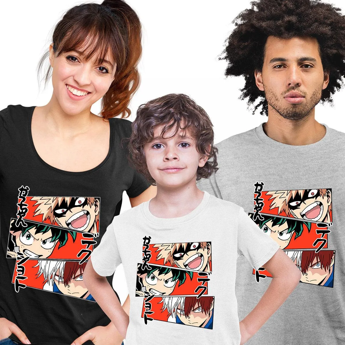 Anime My Hero Academia Katsuki Bakugo Midoriya Izuku And Shoto Todoroki T-shirt Anime Manga