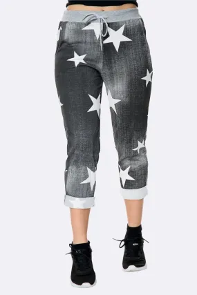 Anne   Kate Italian Star Black Denim Print Trouser 10-12