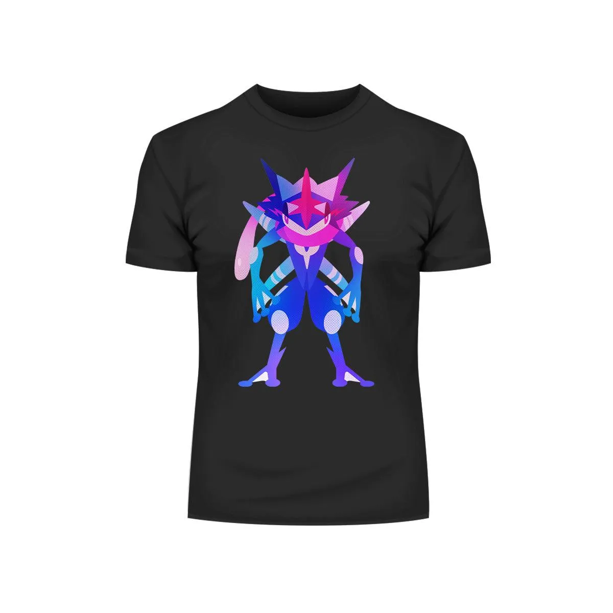 Ash Greninja Dual-Type Water Dark Pokémon Go Generation Six Black Tee