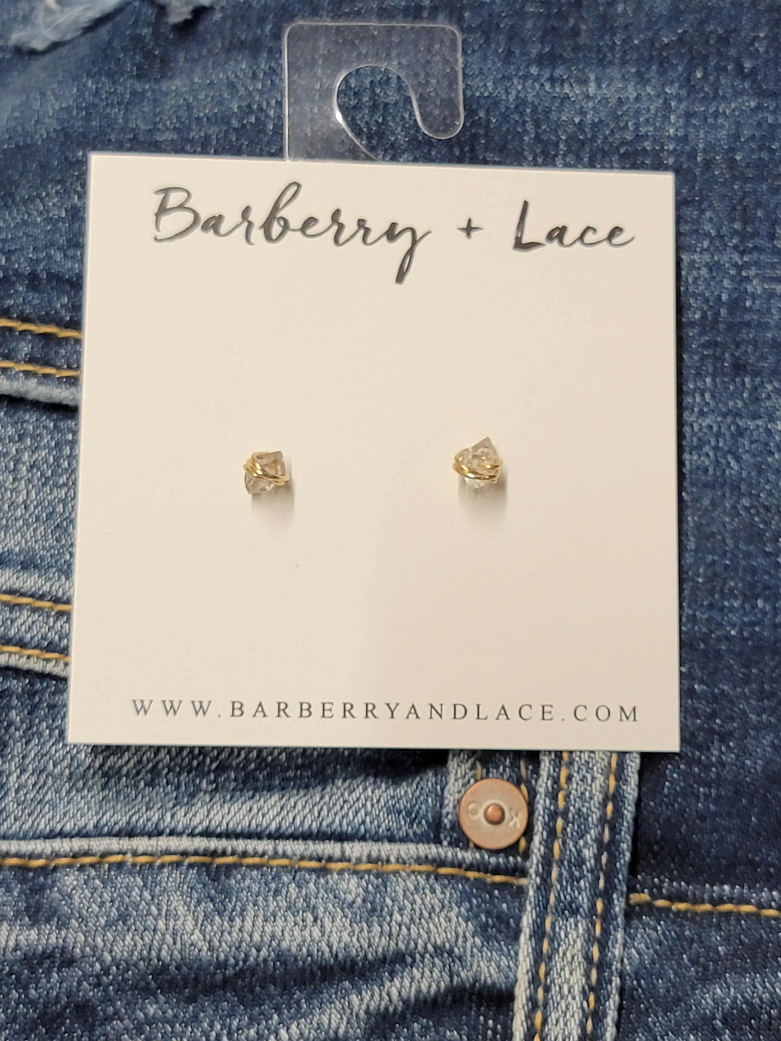 Barberry   Lace Herkimer Diamond Earrings