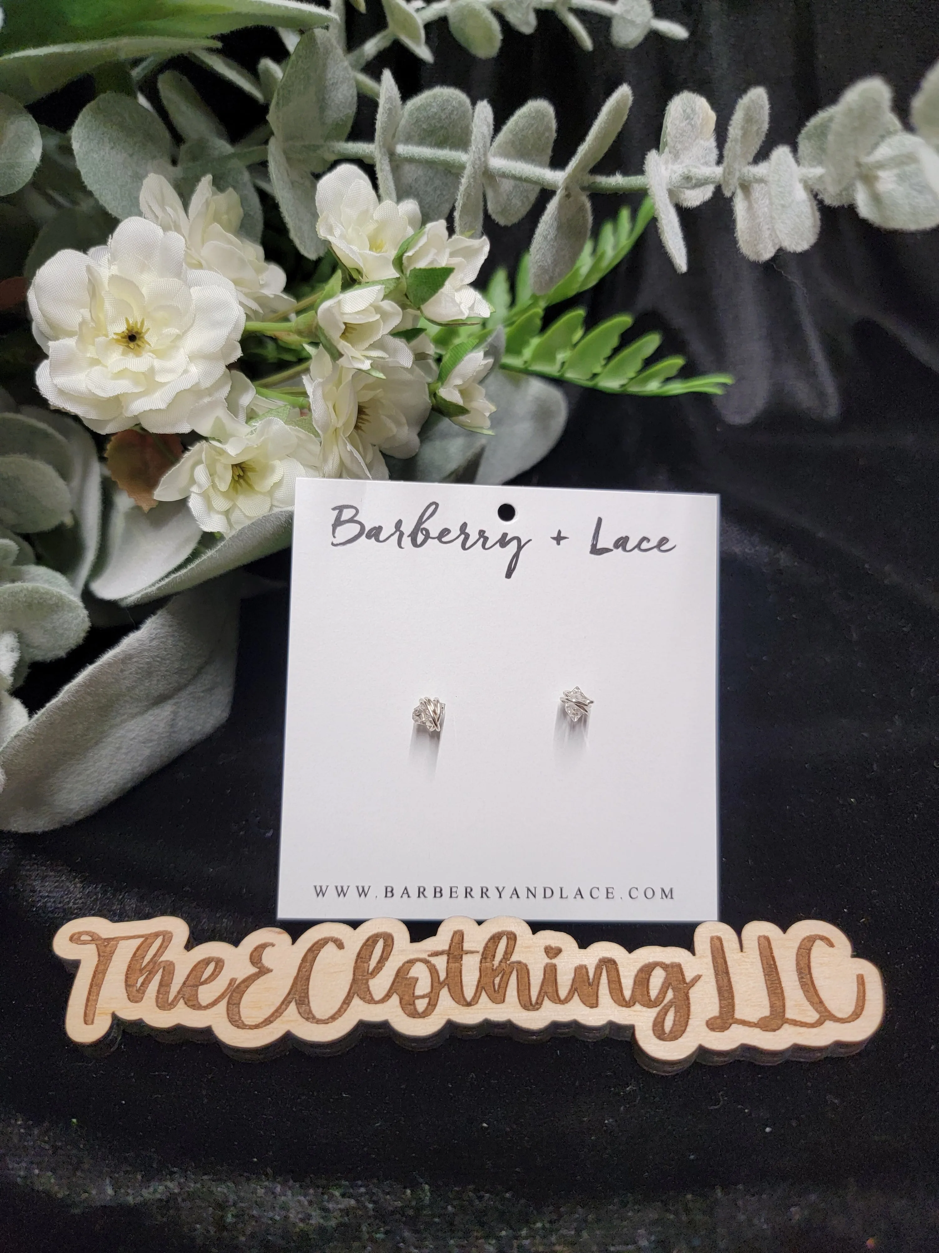 Barberry   Lace Herkimer Diamond Earrings