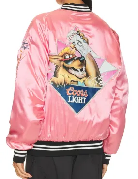 Beer Wolf Time Bomber Jacket - Blush Pink