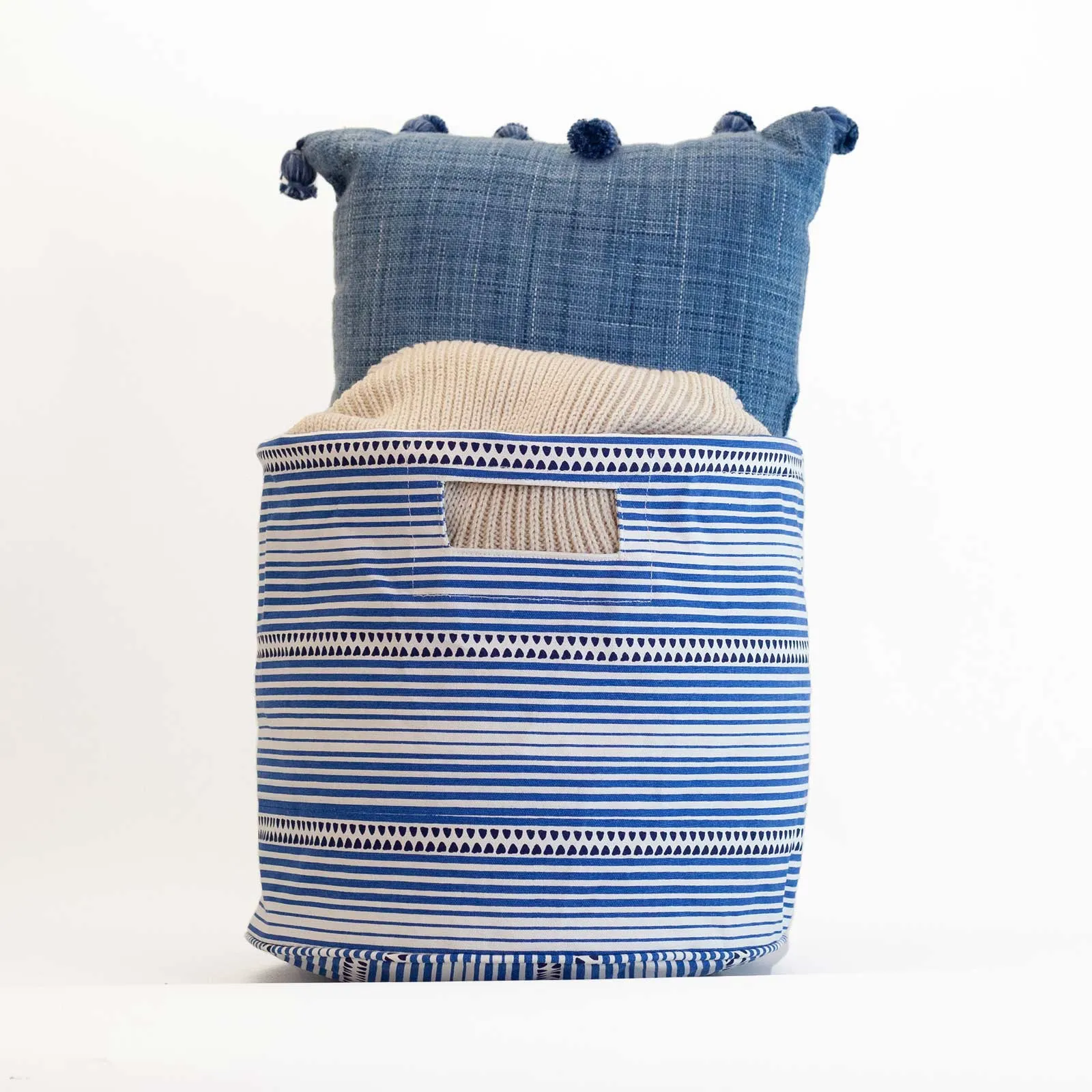 Bethany Blue Canvas Basket