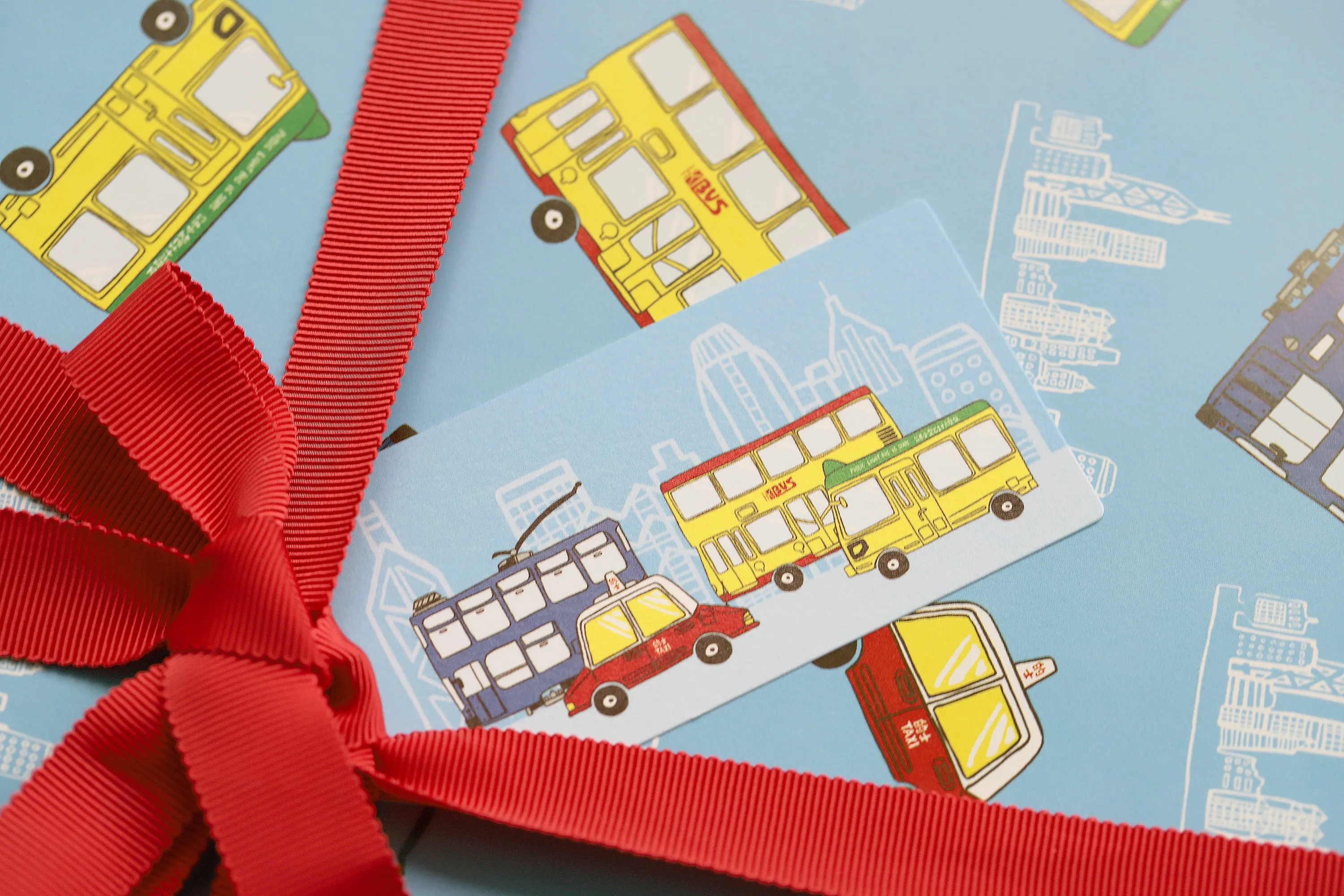 Blue Transport Gift Tag