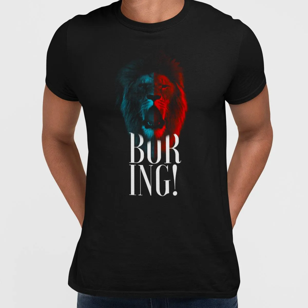 Boring Lion - Halftone Animal Boring T-Shirt