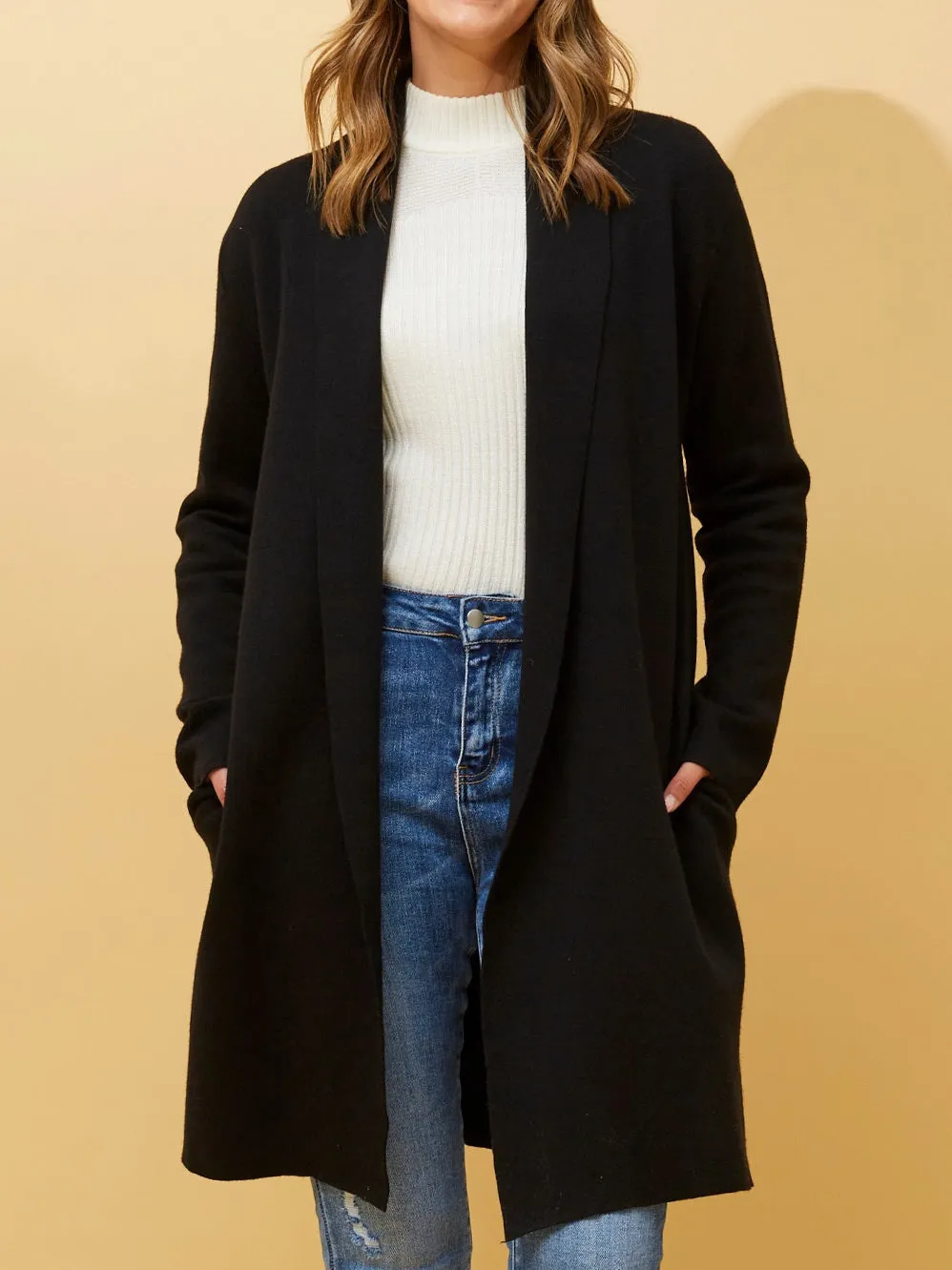 CAROLINE K MORGAN SHAWL COLLAR CARDI