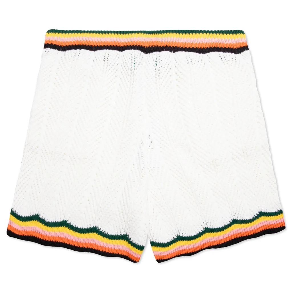 Chevron Lace Shorts - White/Multi