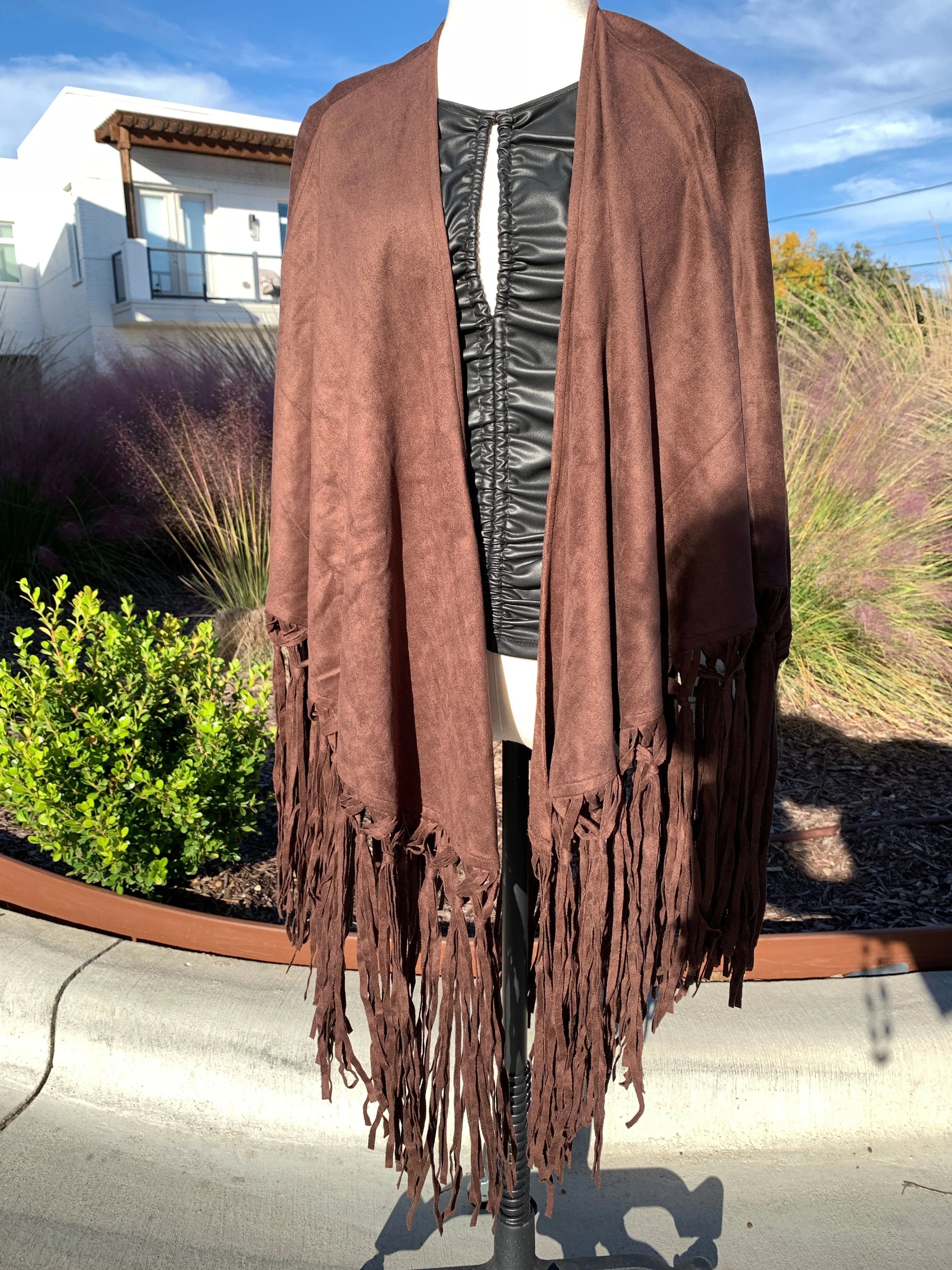 Chocolate Fringe Shawl