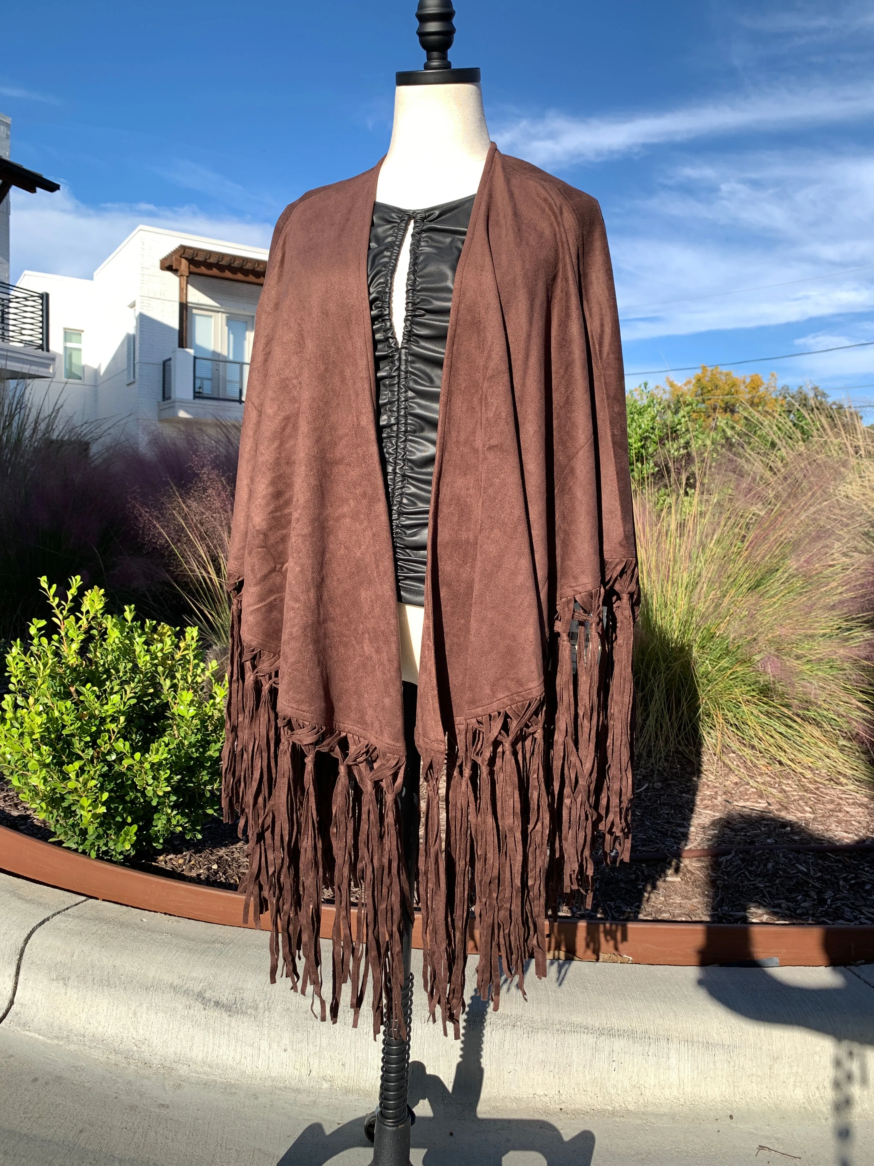 Chocolate Fringe Shawl