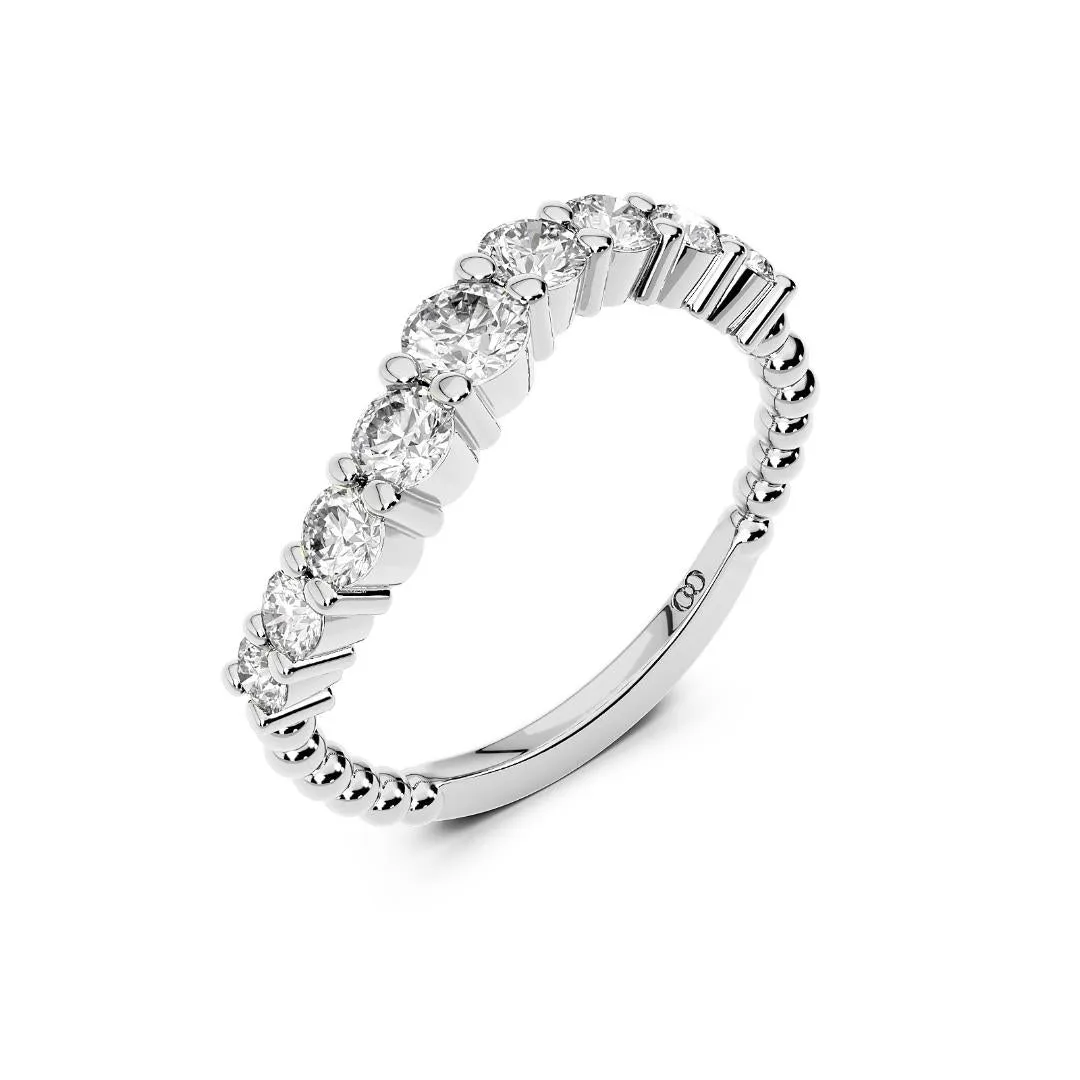 Chorost & Co. Private Collection 14K White Gold 0.75ct Graduated Diamond Wave Band