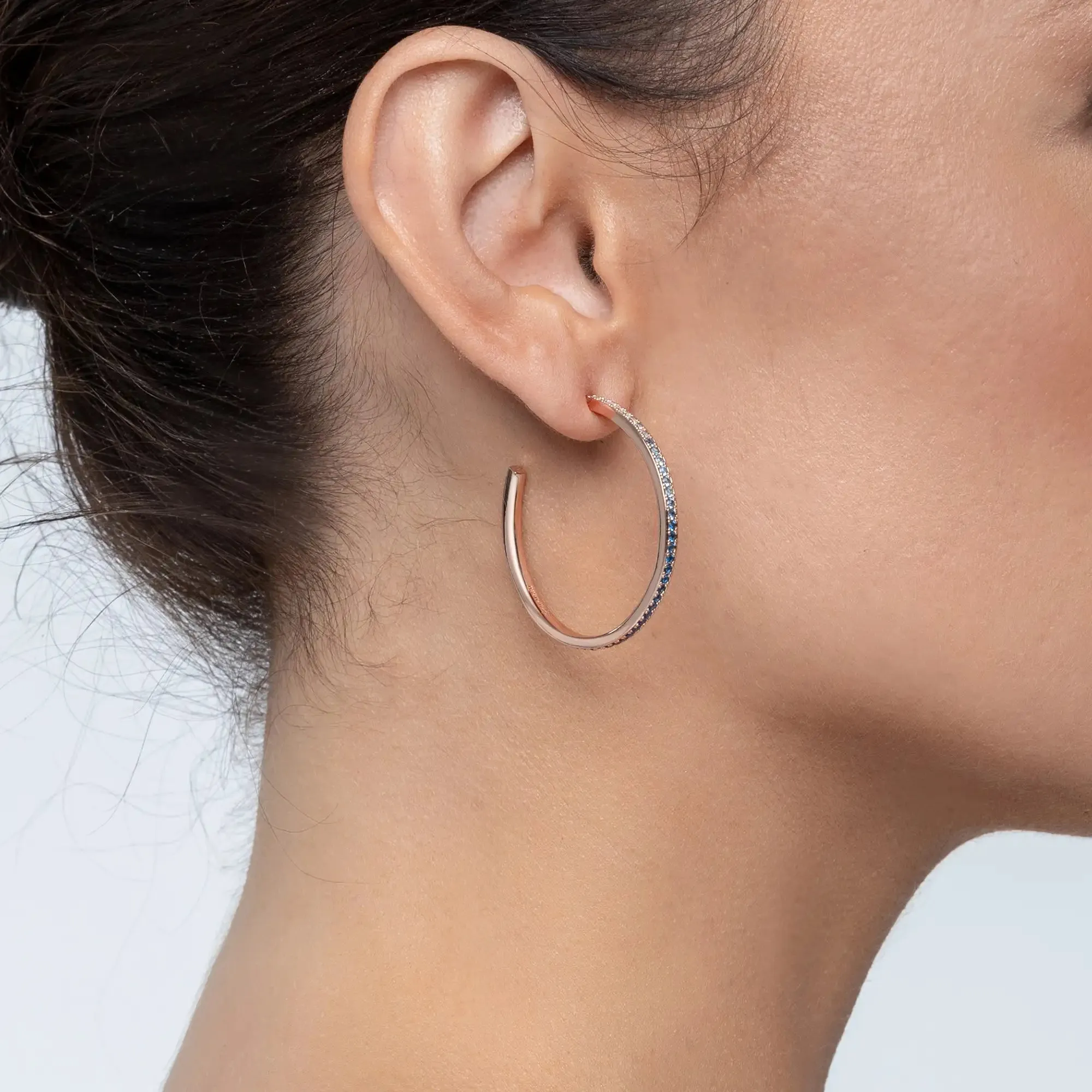 Color Gradient One Row Hoop Earring - Single