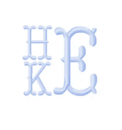 Cowboy fishtail 3 letter monogram