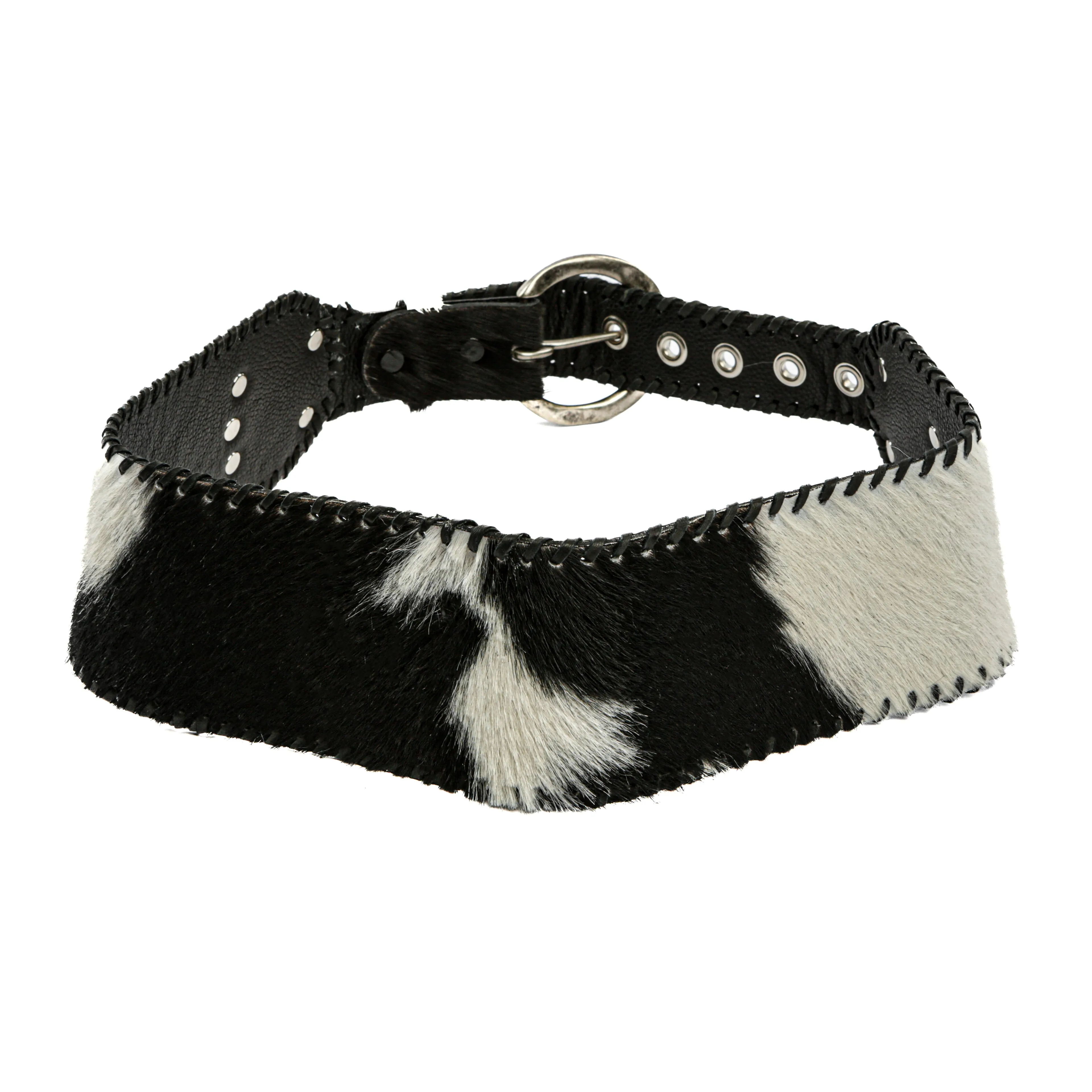 Cowhide Belt :: Black/White