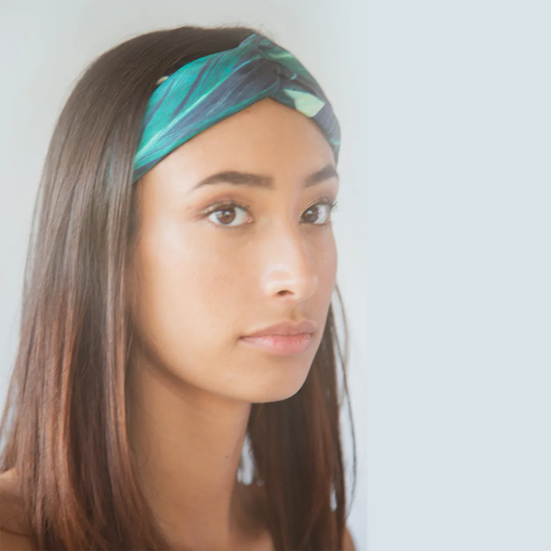 Cross Knot Leaf Printed Headband