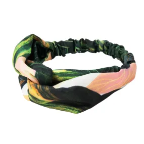 Cross Knot Leaf Printed Headband