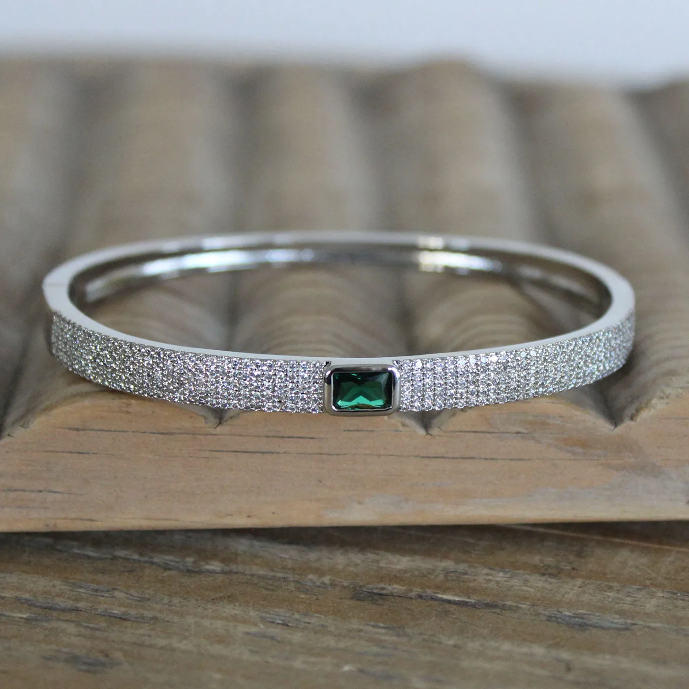 CZ Paved Stone Bangles