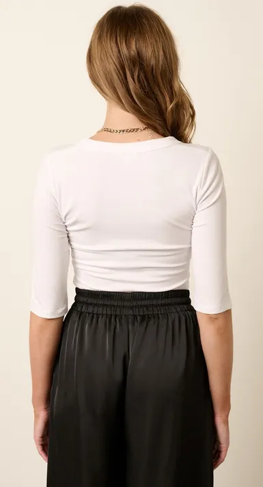 David Ribbed Top in Ivory