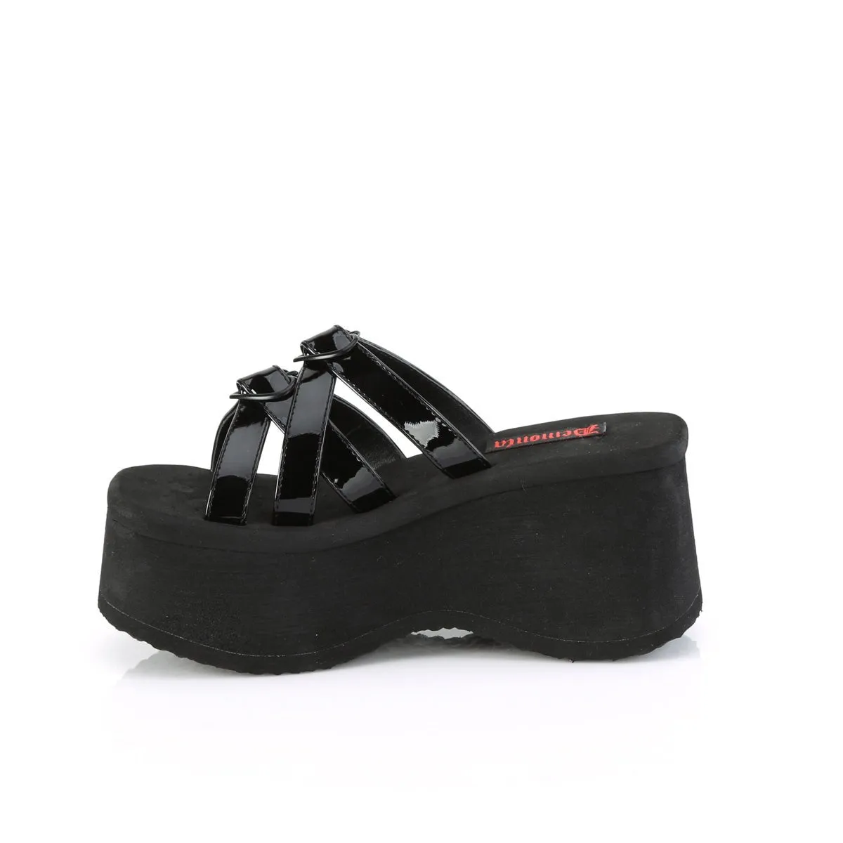 Demonia FUNN-15 | Black Patent Leather Sandals