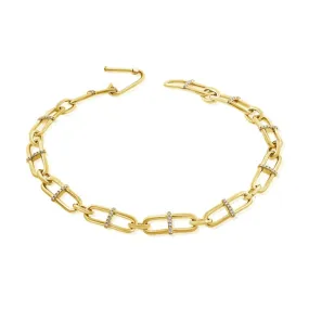 Diamond Bar Paperclip Bracelet