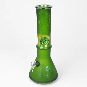 GLASS BONG- HIGH KITTY 30.5cm MATTE GREEN S/GLASS