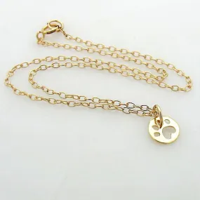 Gold Paw Charm Necklace