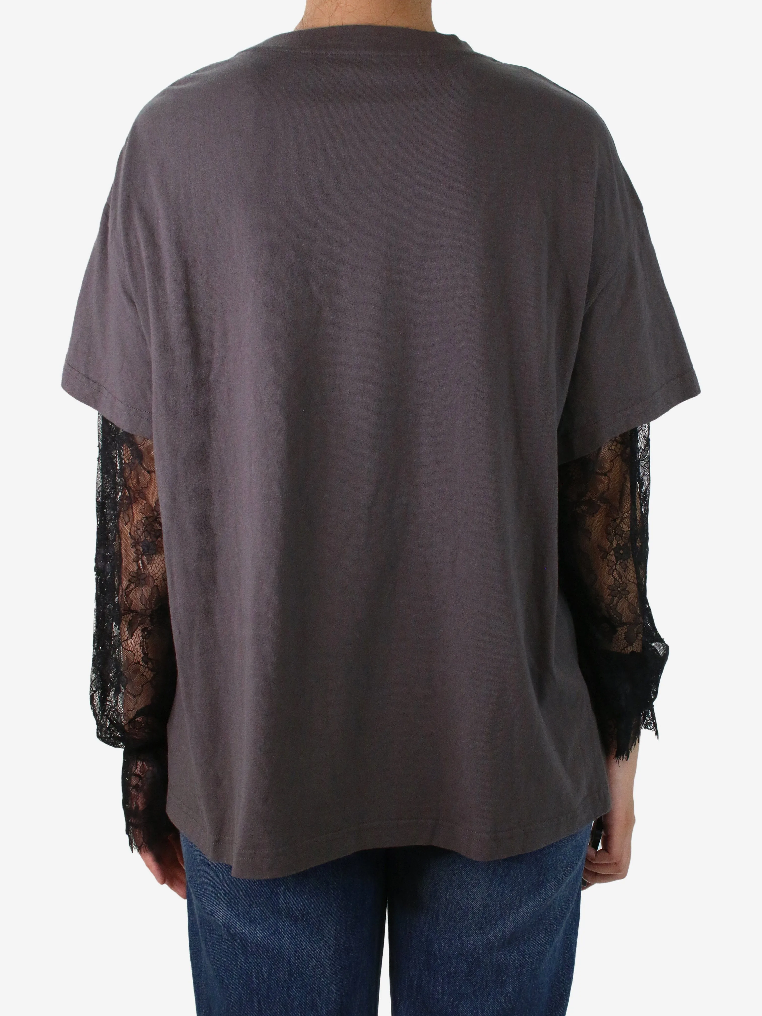 Grey graphic print t-shirt - size S