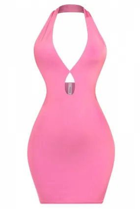 Harleen Pink Halter Mini Dress