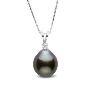 Harmony Collection 11.0-12.0 mm Drop Tahitian Pearl & Diamond Pendant