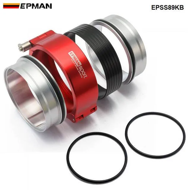 HD Exhaust V-band Clamp w Flange System Assembly For 3.5 89mm Radiator Hose Wastegate Flanges Turbo Dump Pipe EPSS89KB