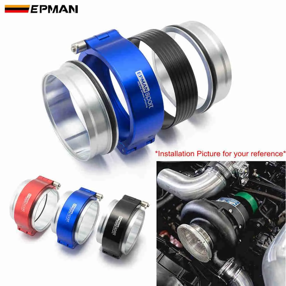 HD Exhaust V-band Clamp w Flange System Assembly For 3.5 89mm Radiator Hose Wastegate Flanges Turbo Dump Pipe EPSS89KB