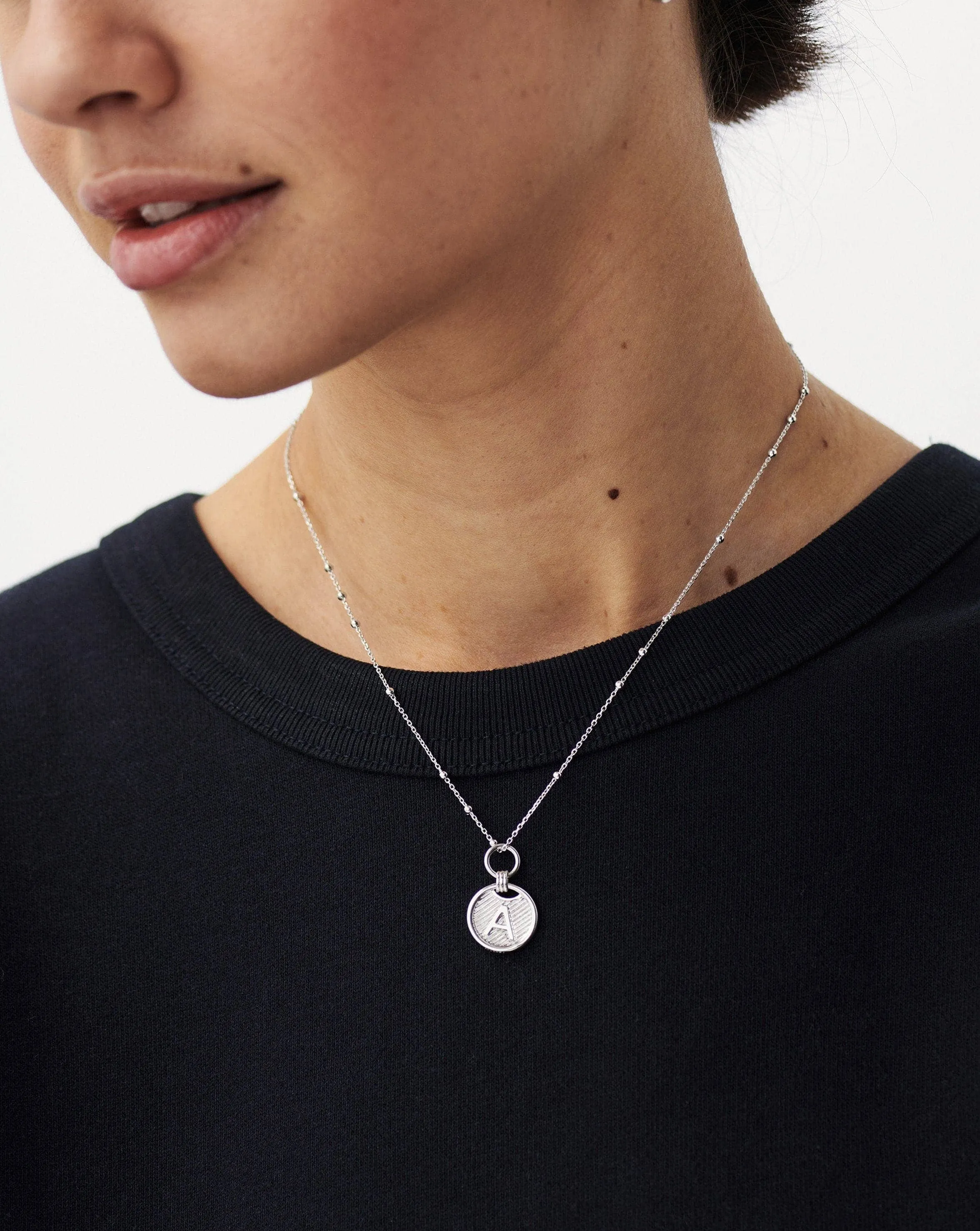 Initial Pendant Necklace - Initial B | Sterling Silver