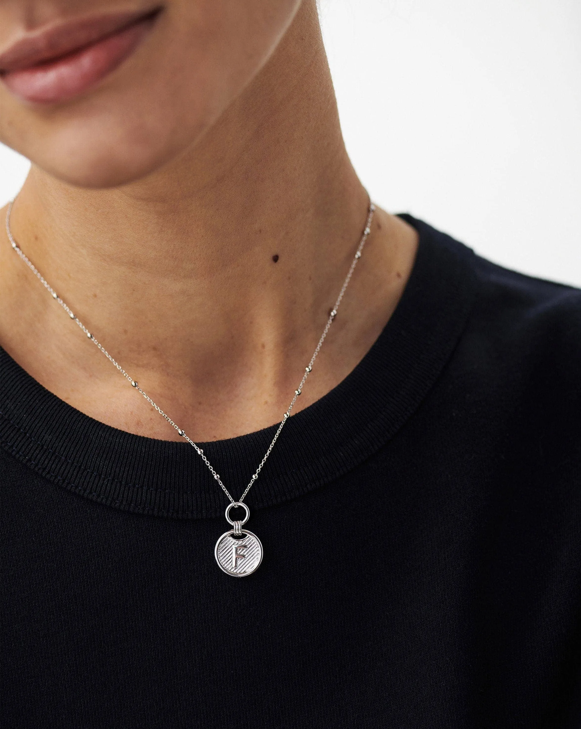 Initial Pendant Necklace - Initial K | Sterling Silver