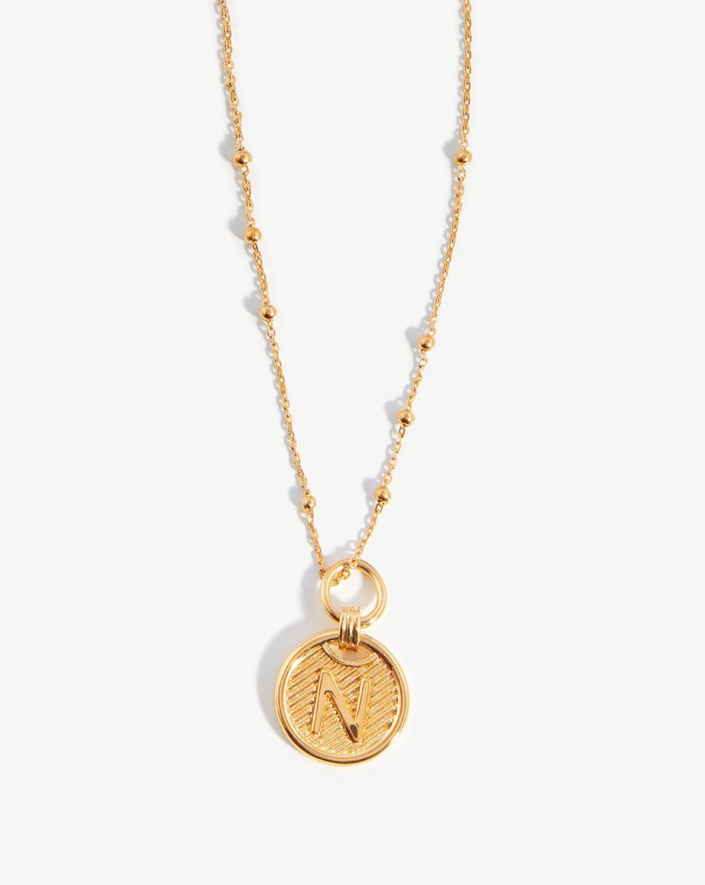 Initial Pendant Necklace - Initial N | 18ct Gold Plated Vermeil