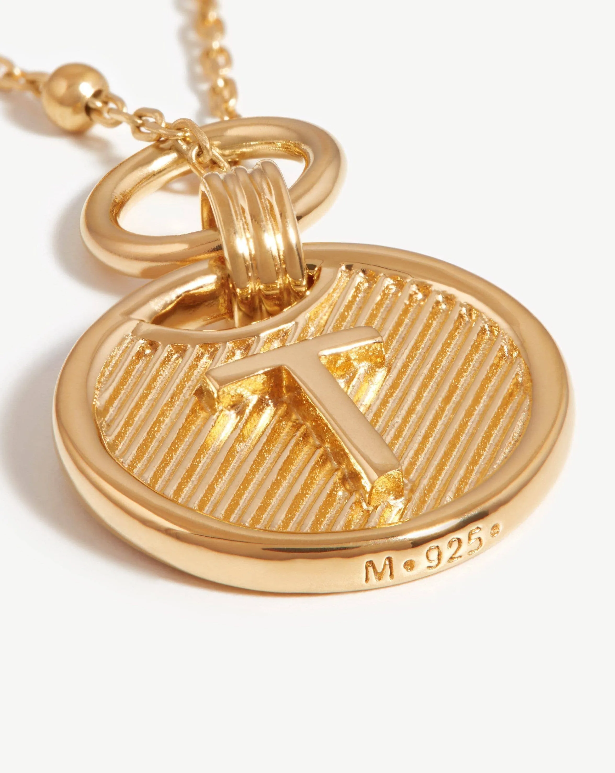 Initial Pendant Necklace - Initial T | 18ct Gold Plated Vermeil